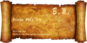 Boda Márk névjegykártya
